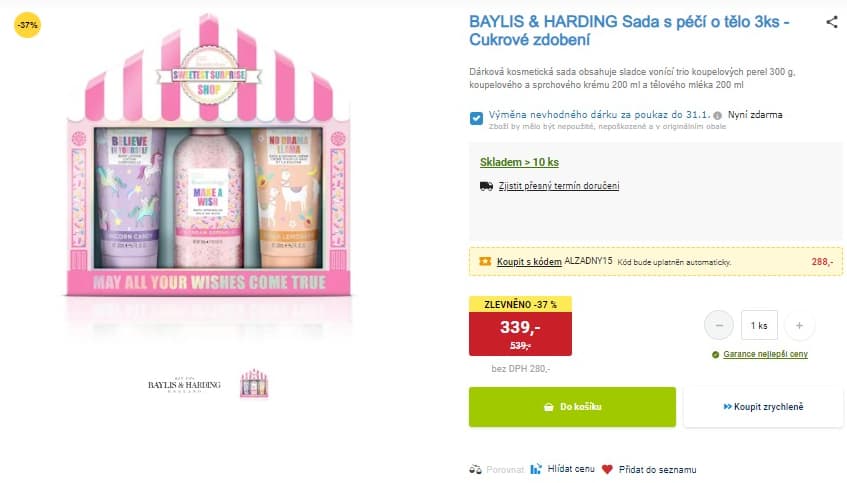 Dárková sada Baylis&Harding 3 ks