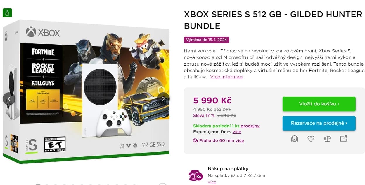 XBOX Series S, Fortnite, Rocket League, Fall Guy