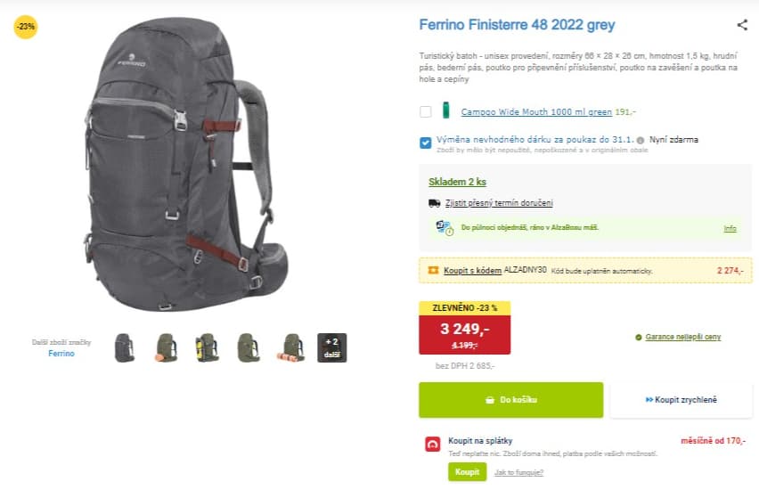 Ferrino Finisterre 48 l, Recco, 66 cm