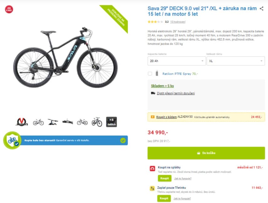 Elektrokolo Sava, 200km, 25km/h, L a XL