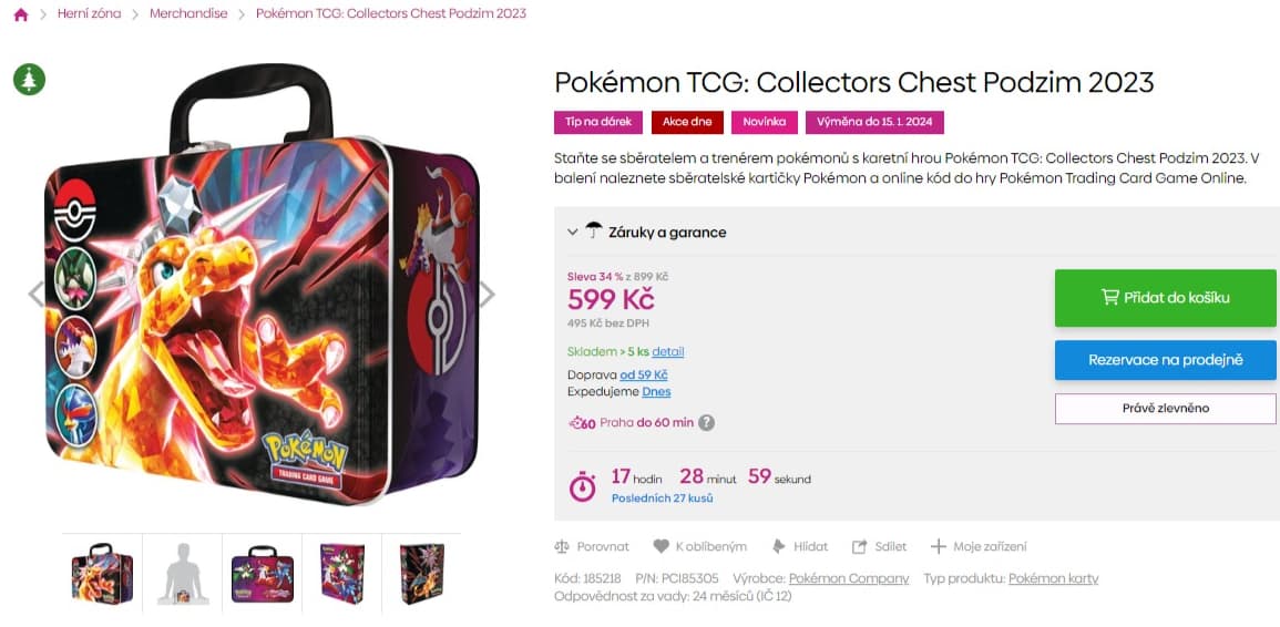 Plechový kufřík + další Pokémon Collectors