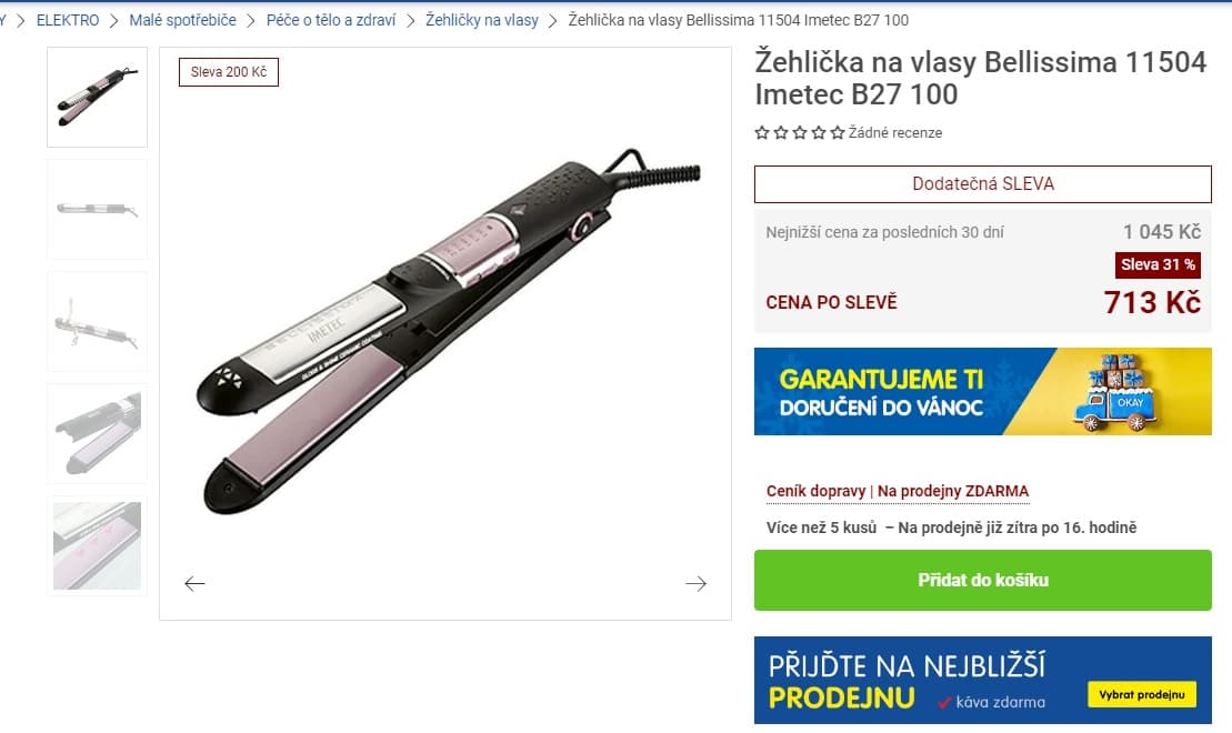 Žehlička na vlasy Bellissima, keramika