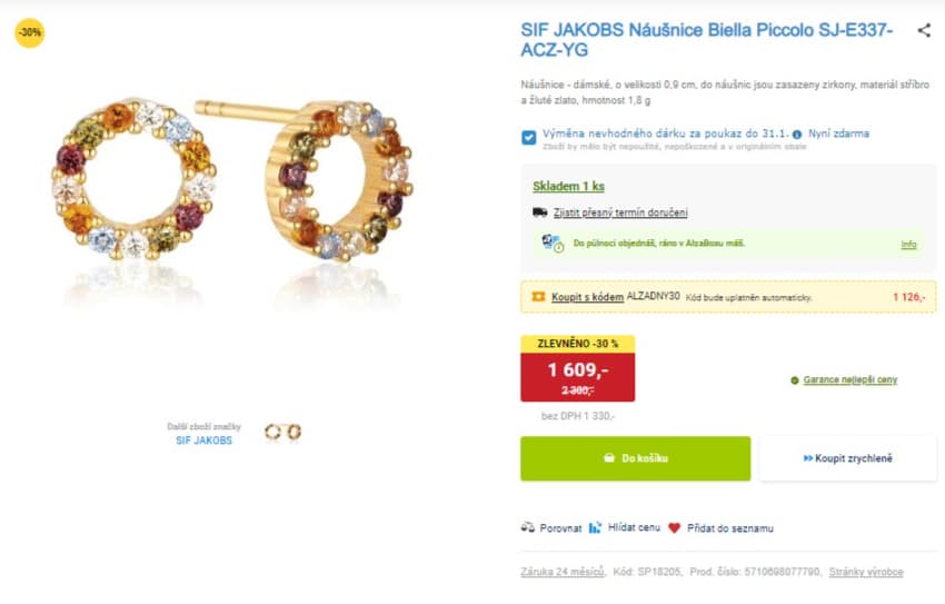 Náušnice SIF JAKOBS Biella 