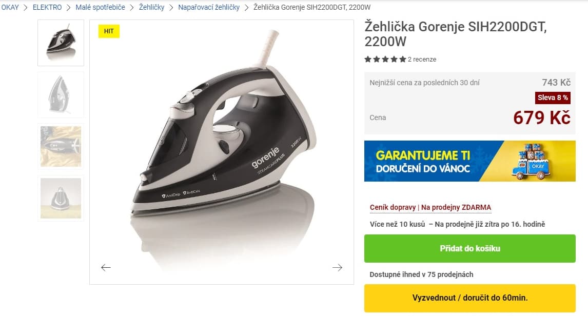Parní žehlička Gorenje