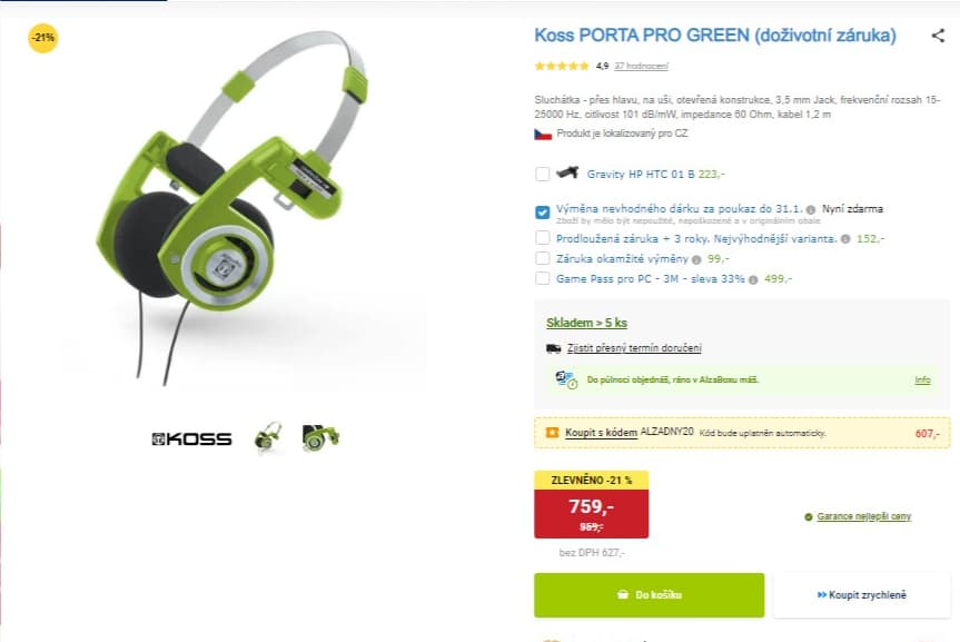 Sluchátka Koss PORTA PRO