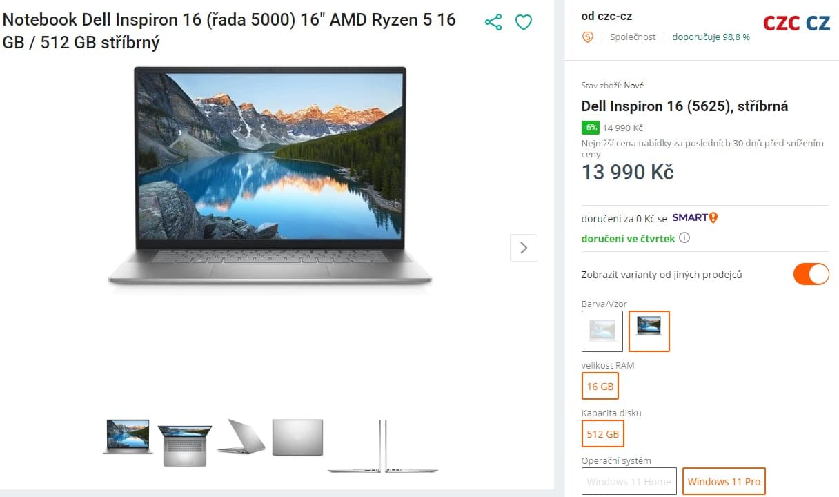 Dell 4,3GHz, 16GB RAM, SSD, 16"