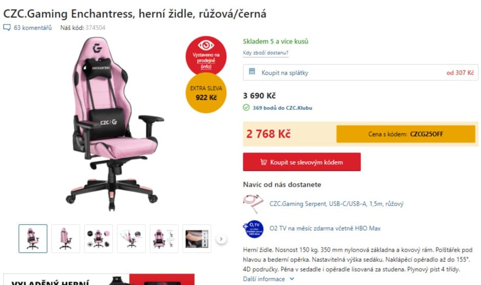 Herní křeslo pro dámy CZC.Gaming Enchantress