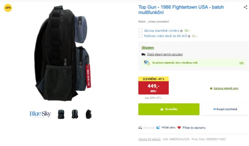 Batoh Top Gun 1986 Fightertown 20l