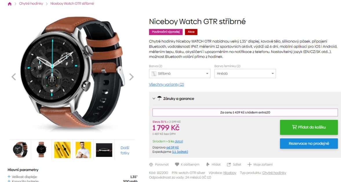 Chytré hodinky Niceboy Watch GTR