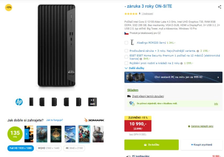 PC HP Pro i3 4,3GHz, 8GB RAM, SSD, myš, klávesnice