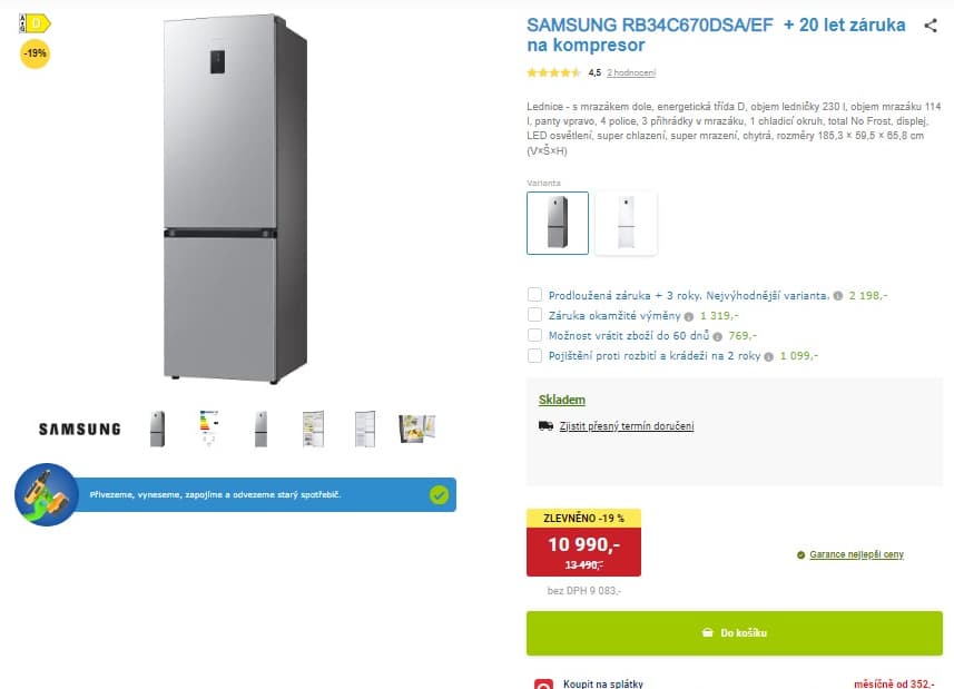 Lednice Samsung, Wifi, total no frost, 185cm