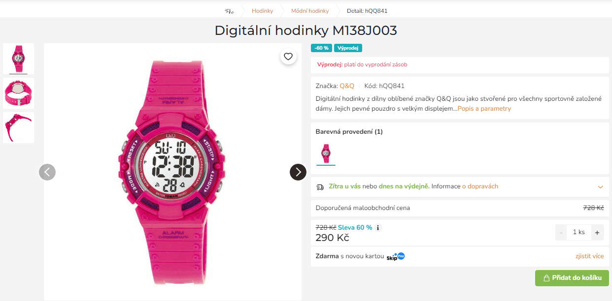Dámské digitální hodinky Q&Q, 10 ATM