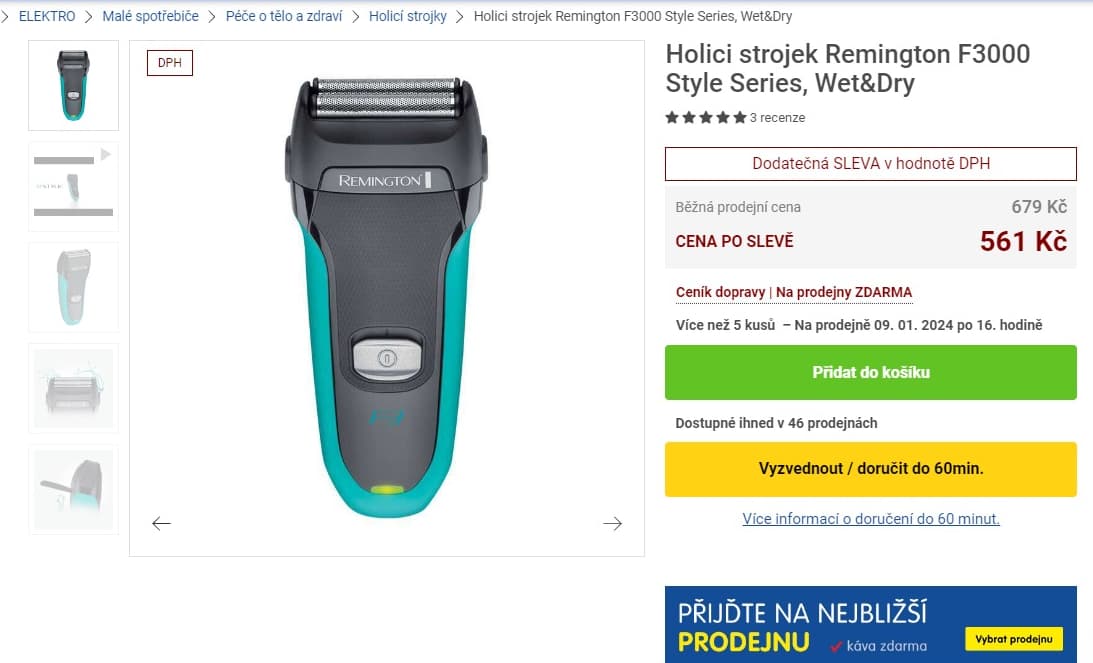 Holící strojek Remington Wet&Dry