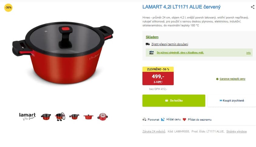 Hliníkový hrnec Lamart 4,2 l., 24cm