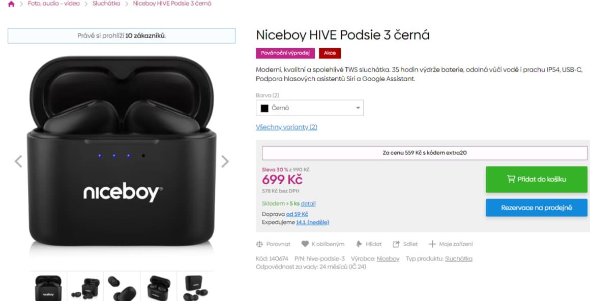 BT sluchátka Niceboy Hive Podsie 3