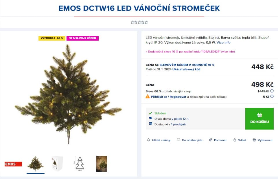 LED vánoční stromek 40x LED, V 75 cm