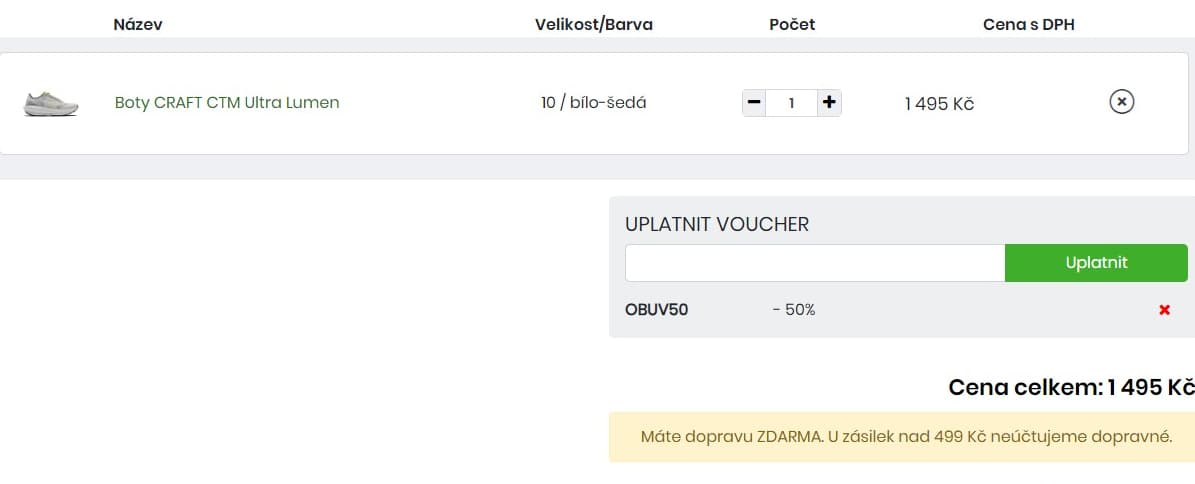 Sleva 50% na vybranou obuv CRAFT