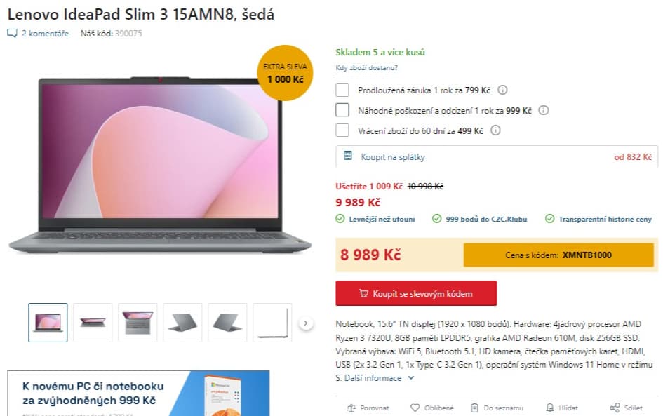 Lenovo 4,1GHz, 8GB RAM, SSD, 15,6"
