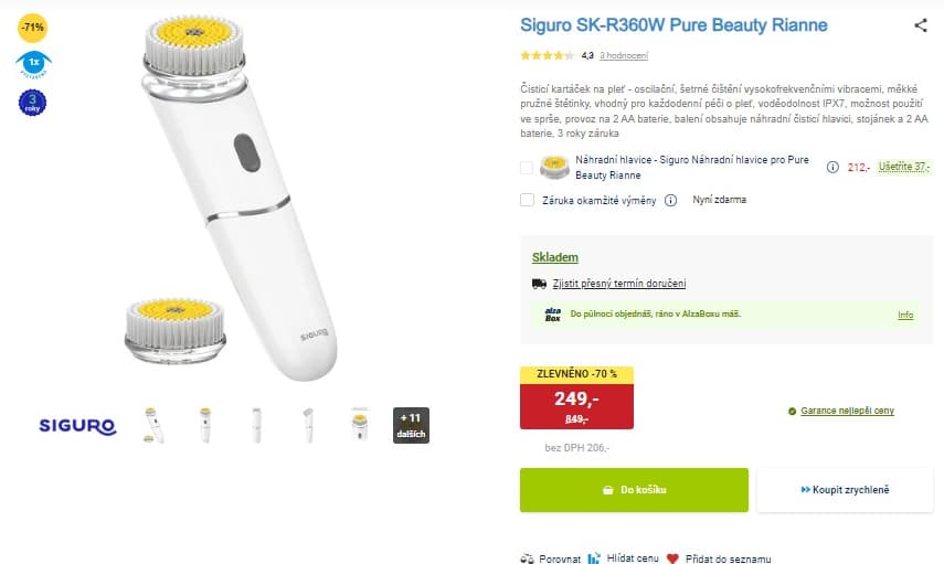 Čistící kartáček Siguro SK-R360W