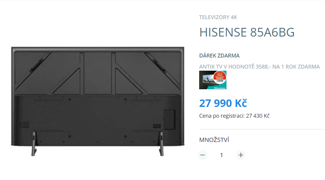 4K, Smart TV, HDR, 215cm, Hisense