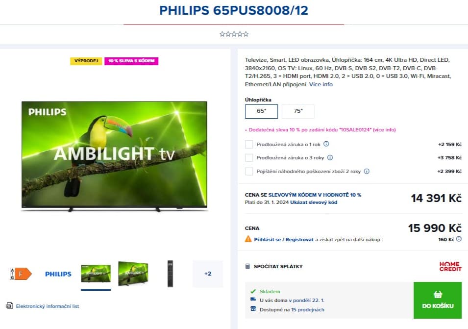 4K Ambilight TV, Atmos, 164cm, Philips