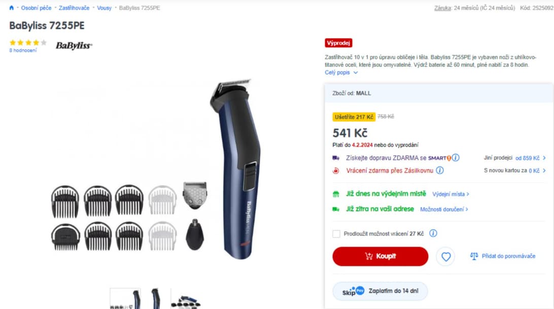 Multifunkční zastřihovač 10v1 Babyliss