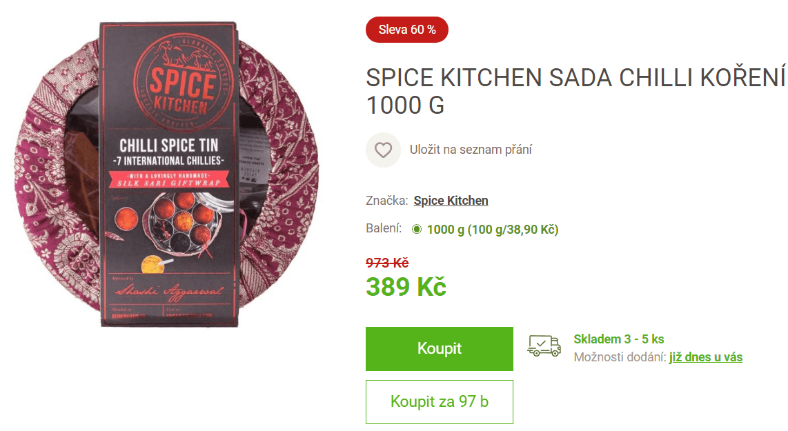 Sada chilli koření Spice Kitchen, 1 kg