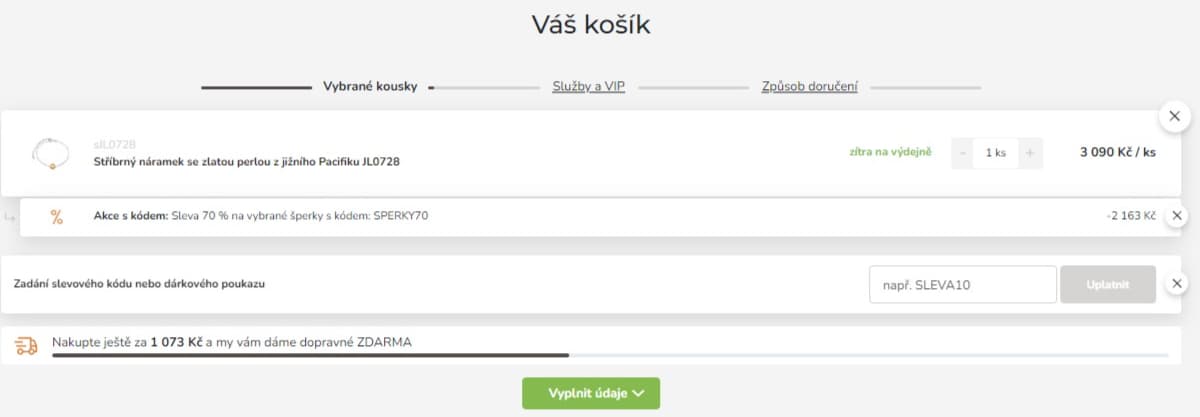 Sleva 70% na vybrané šperky