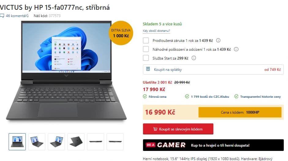 HP i5 4,4GHz, 16GB RAM, 4GB Nvidia, SSD
