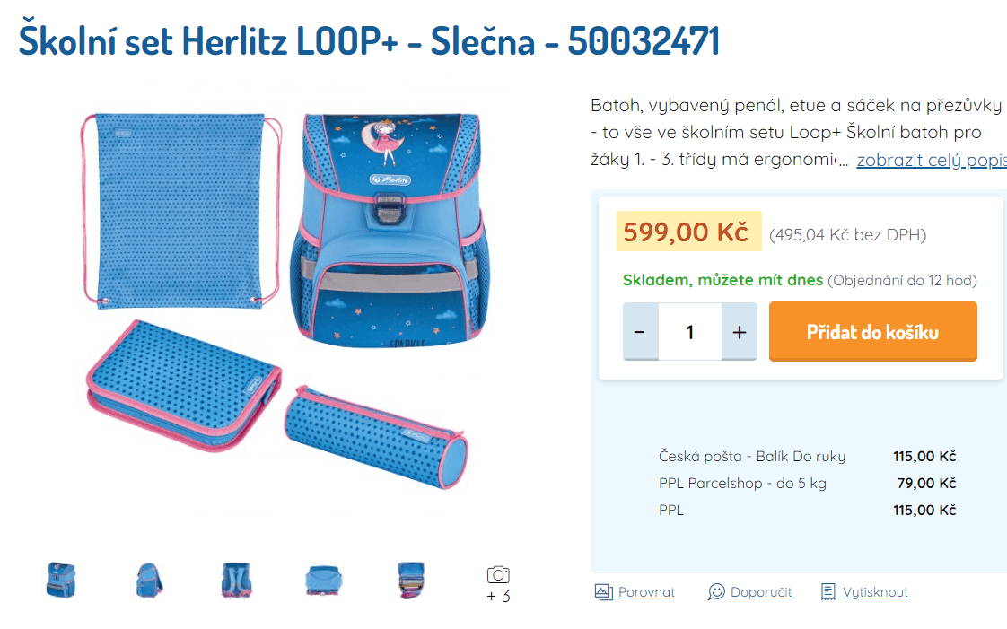 Školní set Herlitz, batoh + přísl,, 1. - 3. tř