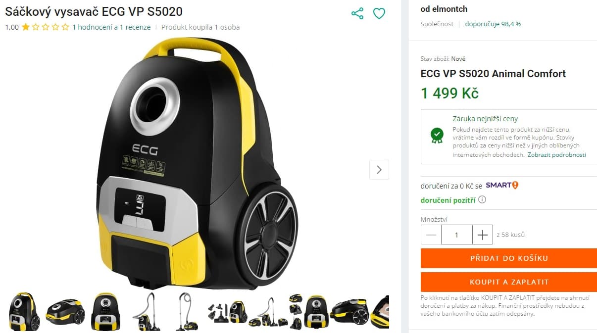 Sáčkový vysavač ECG Animal, Hepa