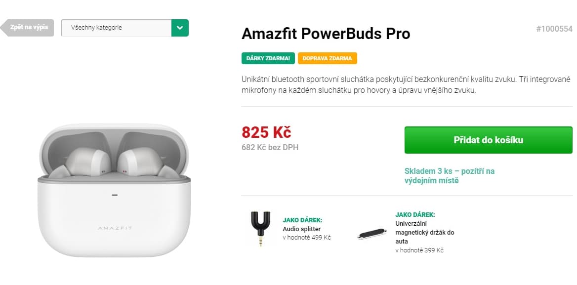 BT sluchátka Amazfit Pro, ANC, 30 hod.