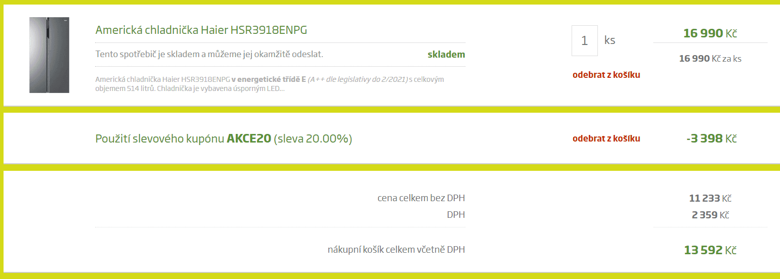 Americká chladnička Haier, 337/177l