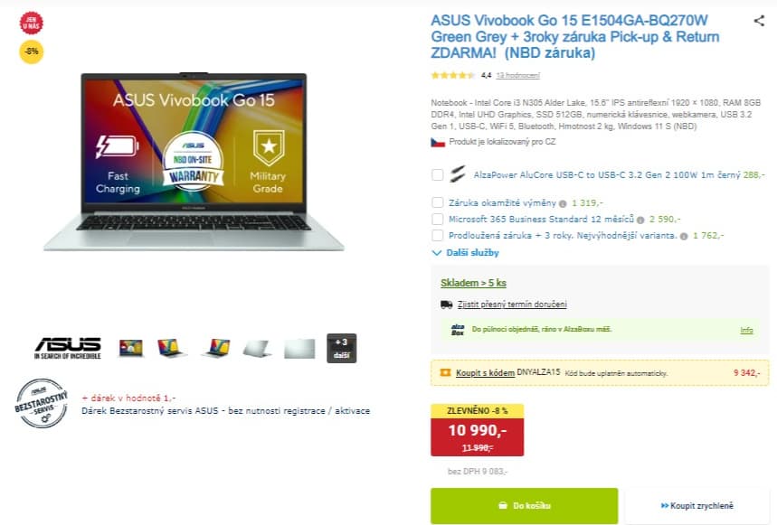 Asus i3 3,8GHz, 8GB RAM, SSD, 15,6"