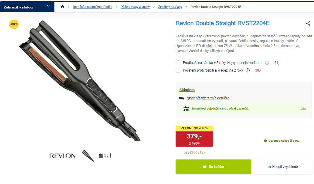 Žehlička na vlasy Revlon Double Straight