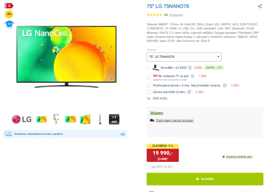 4K Nanocell Smart TV, 191cm, LG