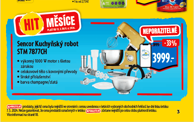 Kuchyňský robot Sencor, příslušenství