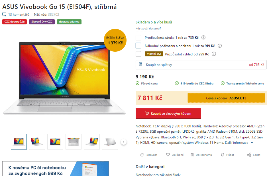 Asus 4,1GHz, 8GB RAM, SSD, 15,6"