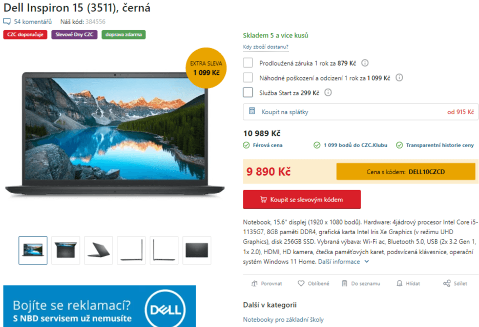 Dell i5 4,2GHz, 8GB RAM, SSD, 15,6"