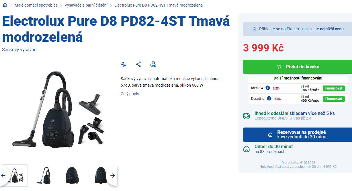 Sáčkový vysavač Electrolux Pure
