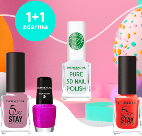 1+1 zdarma na laky a péči o nehty Dermacol