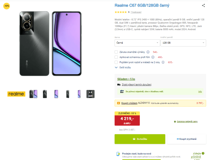 Realme 8x 2,8GHz, 6GB RAM, 6,72", NFC