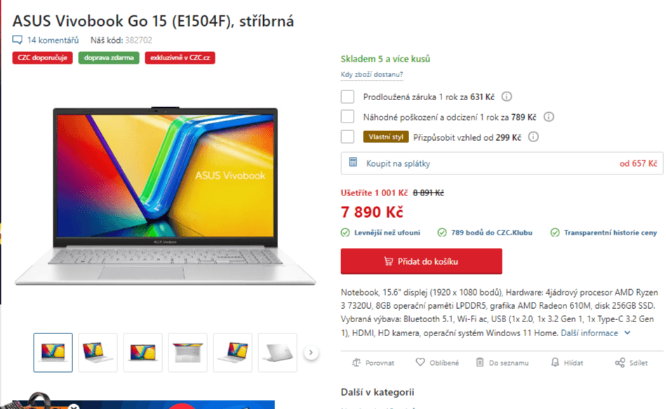 Asus 4,1GHz, 8GB RAM, SSD, 15,6"