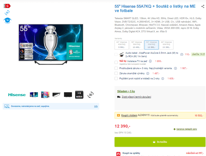 4K smart TV, Atmos, 139cm, Hisense