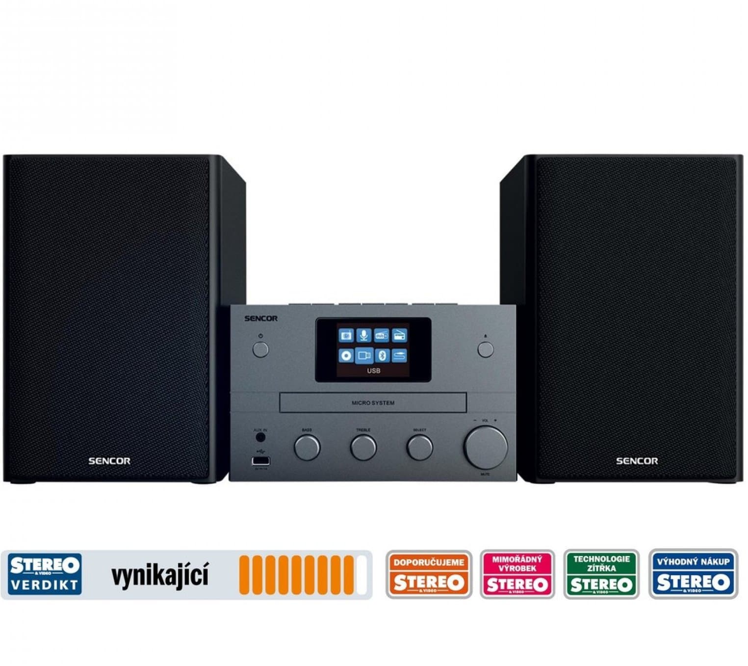 Mikrosystém Sencor, CD, MP3, BT, Wifi, 100W