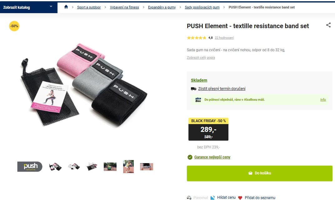 Posilovací gumy na cvičení Push, 8-32 kg