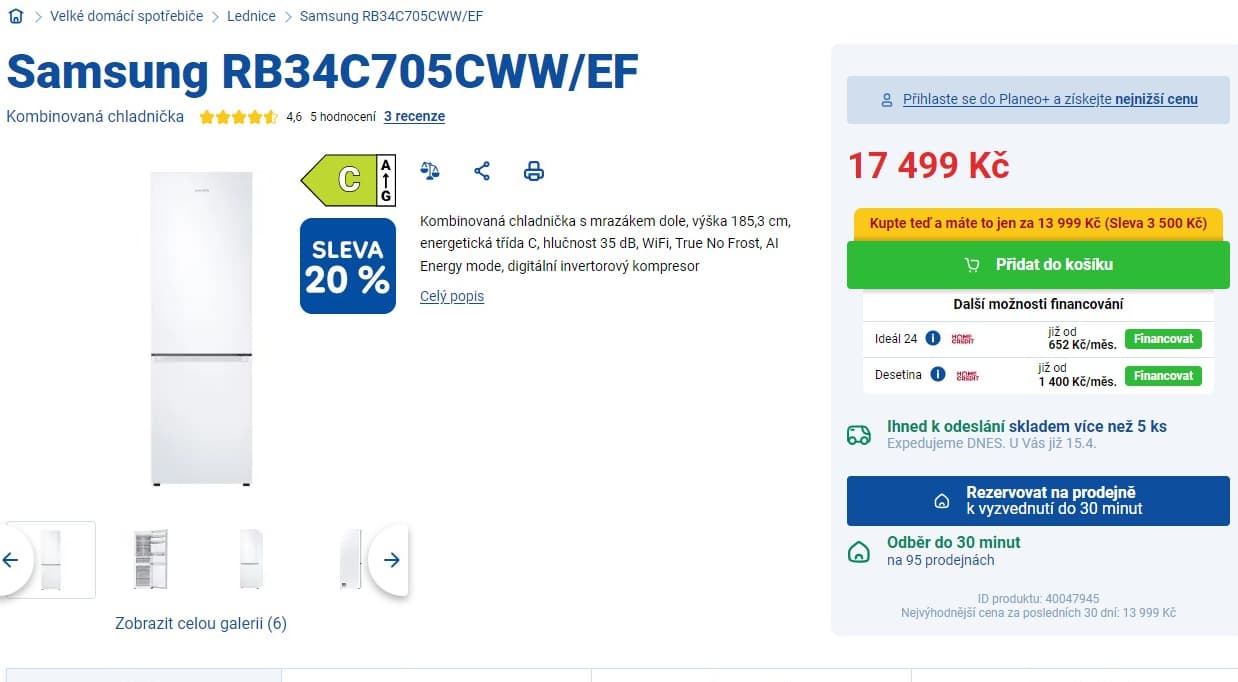 Lednice Samsung, no frost, Wifi, 185cm