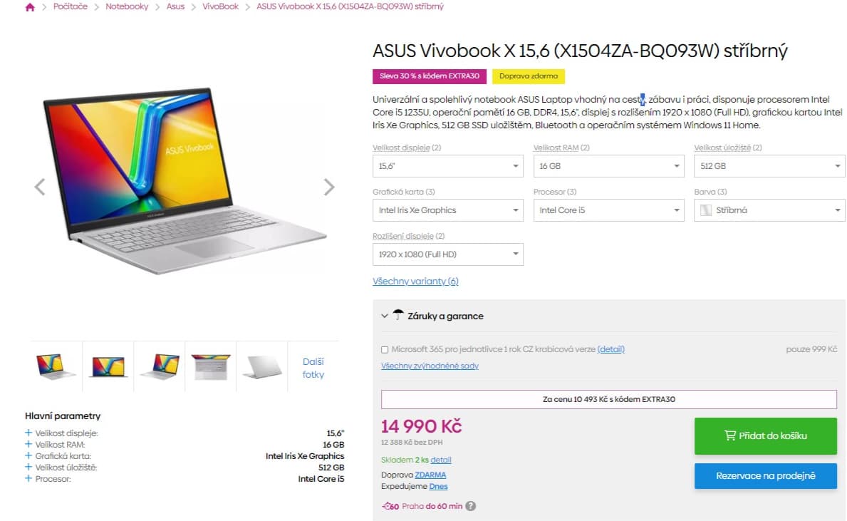 Asus 4,4GHz, 16GB RAM, SSD, 15,6"