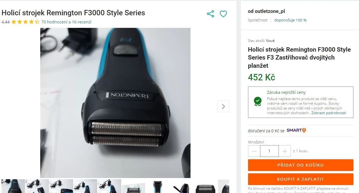 Holící strojek Remington Wet&Dry