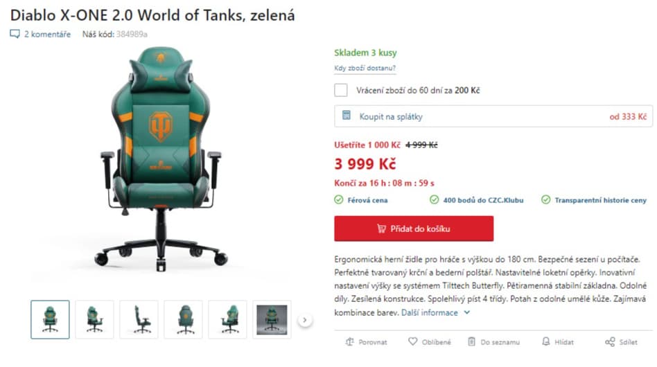 Herní židle Diablo X-ONE 2.0 World of Tanks